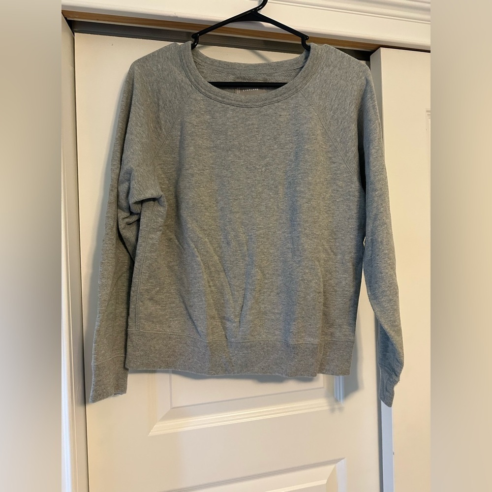 Everlane Sweatshirt Womens Small Gray Crewneck Pullover Long Sleeve Casual Comfy
